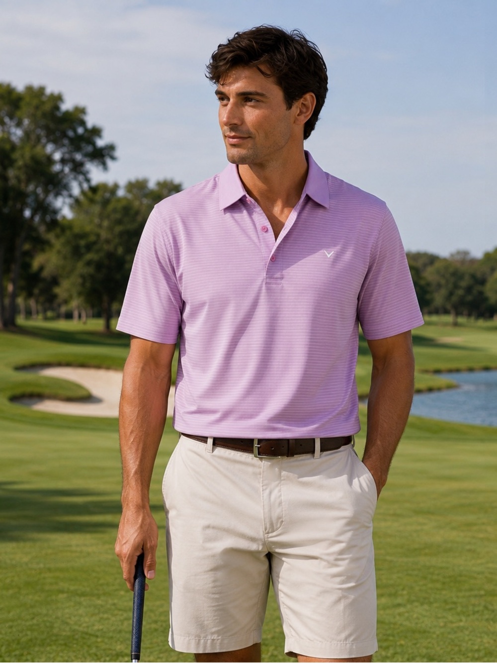 Callaway Men’s Lilac Short-Sleeve Polo